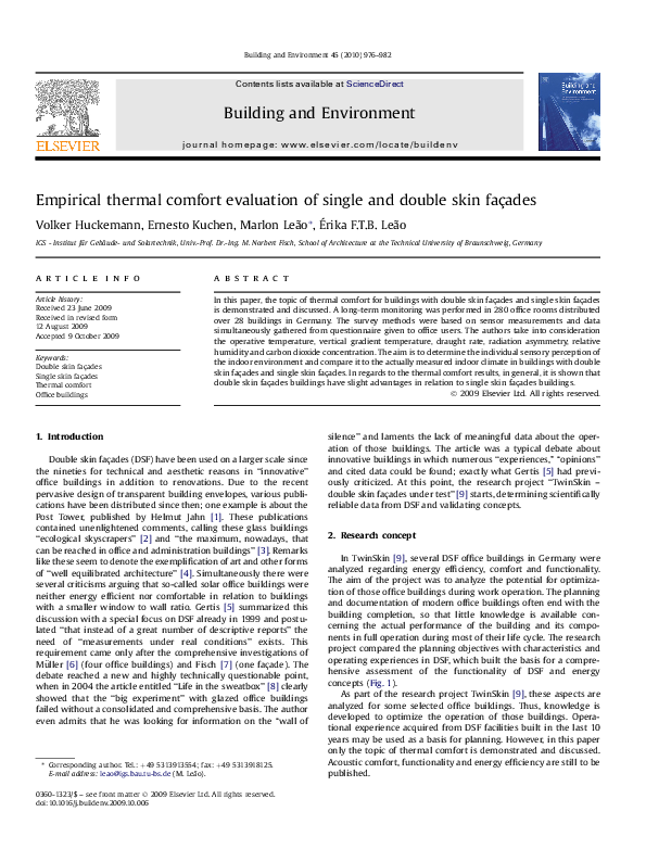 (PDF) Empirical thermal comfort evaluation of single and double skin ...