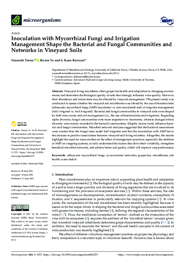 (PDF) Inoculation with Mycorrhizal Fungi and Irrigation Management ...
