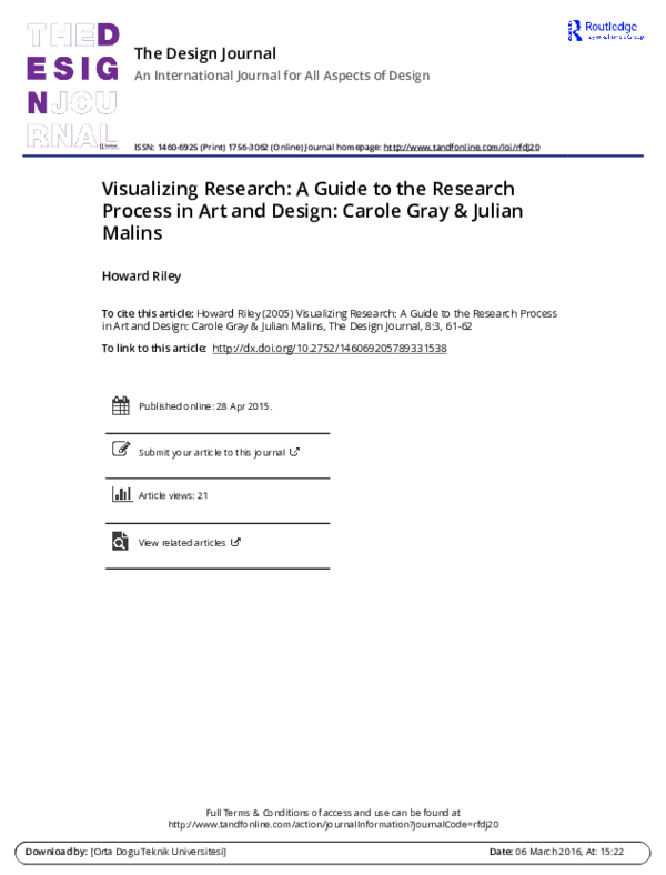 (PDF) Visualizing Research: A Guide to the Research Process in Art and ...