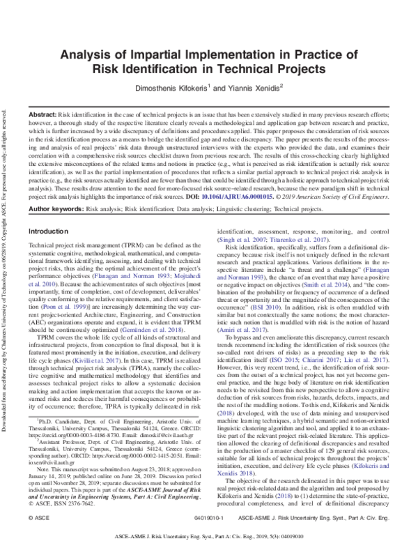 (PDF) Αnalysis of impartial implementation in practice of risk ...
