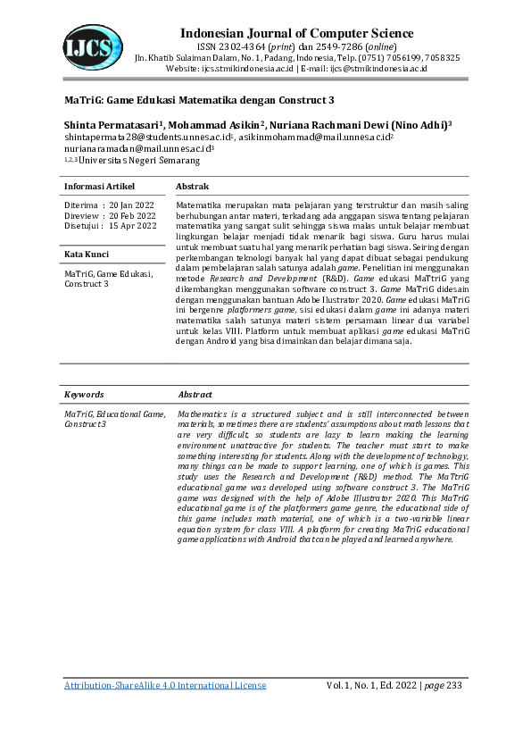 (PDF) MaTriG: Game Edukasi Matematika dengan Construct 3
