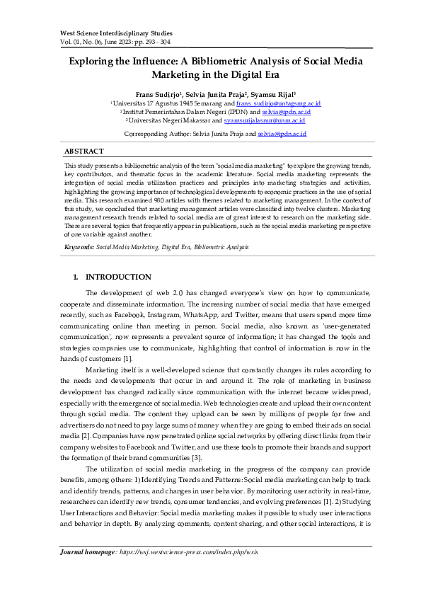 (PDF) Exploring the Influence: A Bibliometric Analysis of Social Media ...