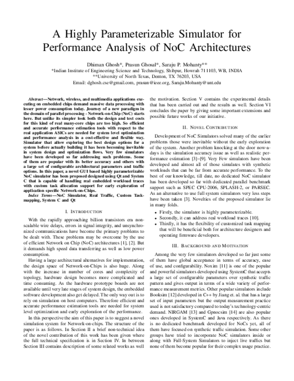 (PDF) A Highly Parameterizable Simulator for Performance Analysis of ...