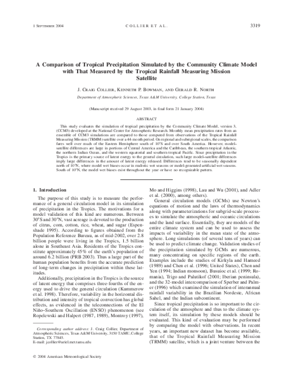 (PDF) A Comparison of Tropical Precipitation Simulated by the Community ...