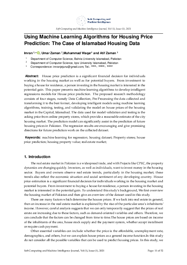 (PDF) Using machine learning algorithms for housing price prediction ...