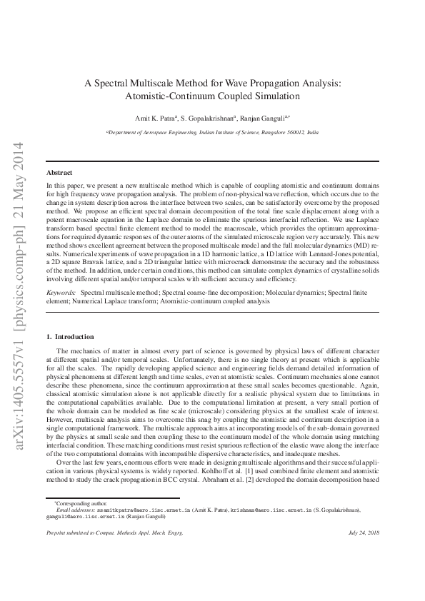 (PDF) A spectral multiscale method for wave propagation analysis ...