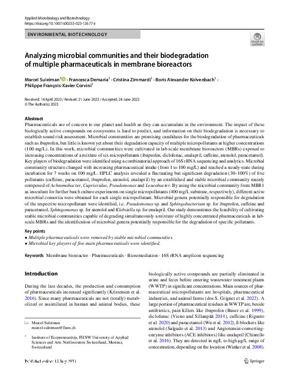 (PDF) Analyzing microbial communities and their biodegradation of ...