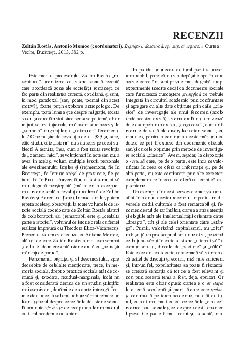 (PDF) Zoltán Rostás, Antonio Momoc (coordonatori), Bişniţari ...