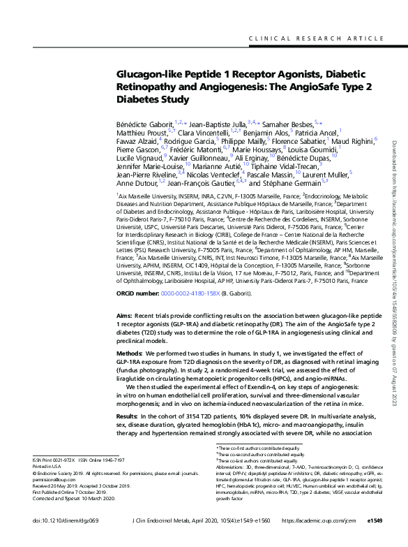 (PDF) Glucagon-like Peptide 1 Receptor Agonists, Diabetic Retinopathy ...