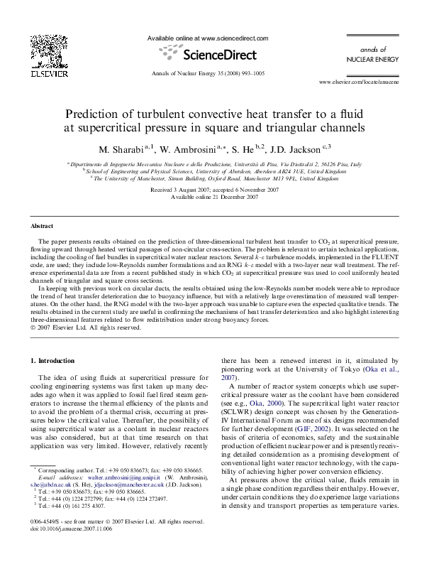 (PDF) Prediction of turbulent convective heat transfer to a fluid at ...
