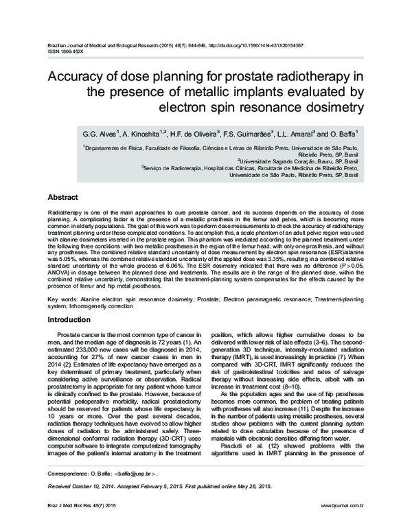 (PDF) Accuracy of dose planning for prostate radiotherapy in the ...