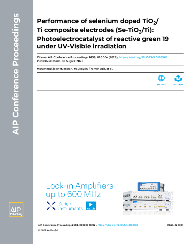 (PDF) Performance of selenium doped TiO2/Ti composite electrodes (Se ...