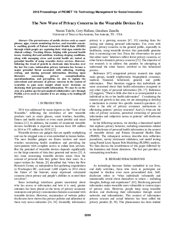 (PDF) The new wave of privacy concerns in the wearable devices era