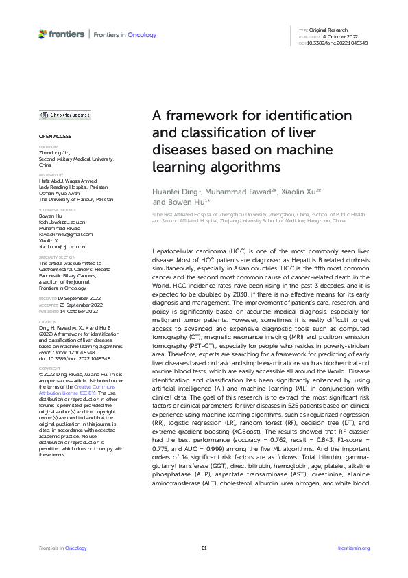 (PDF) A framework for identification and classification of liver ...