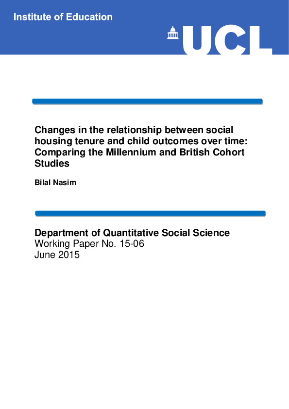 (PDF) Changes in the relationship between social housing tenure and ...