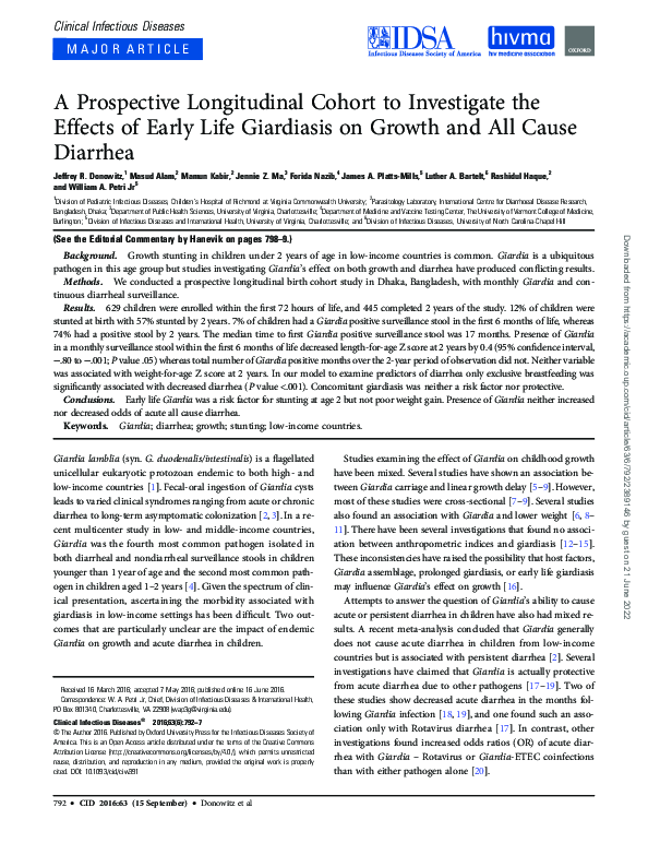 (PDF) A Prospective Longitudinal Cohort to Investigate The Effects of ...