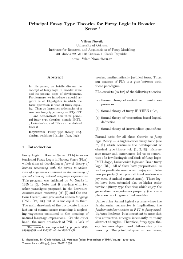 (PDF) Principal fuzzy type theories for fuzzy logic in broader sense