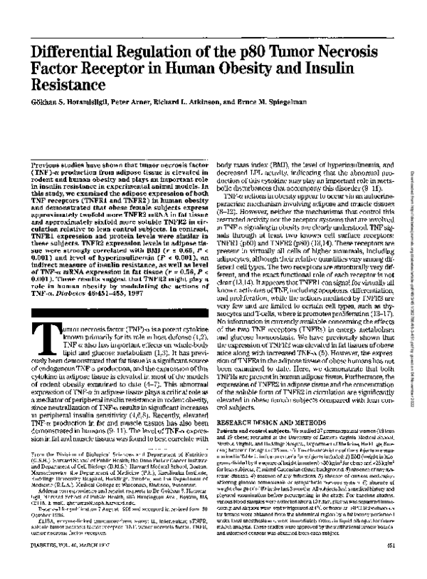(PDF) Differential regulation of the p80 tumor necrosis factor receptor ...