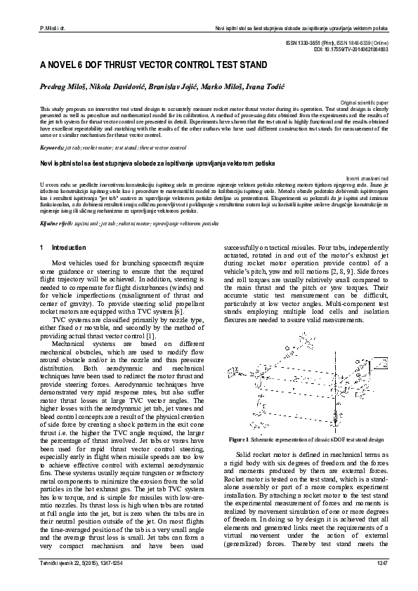 (PDF) A novel 6 DOF thrust vector control test stand