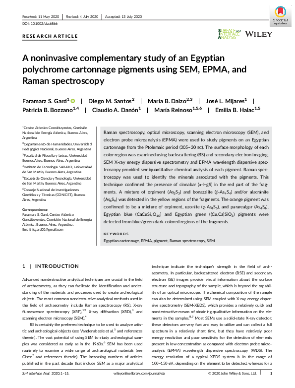 (PDF) A noninvasive complementary study of an Egyptian polychrome ...