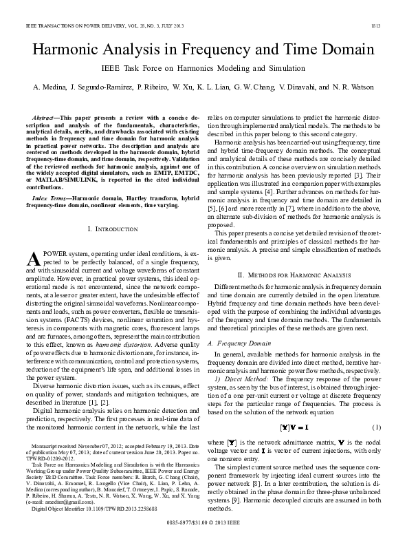 (PDF) Harmonic Analysis in Frequency and Time Domain