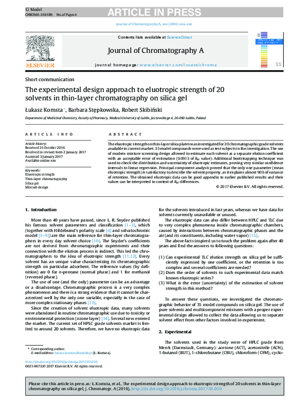 (PDF) The experimental design approach to eluotropic strength of 20 ...