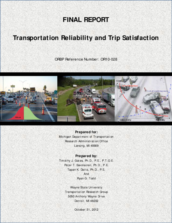 (PDF) Transportation Reliability and Trip Satisfaction