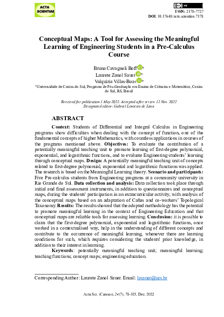 (PDF) Conceptual Maps: A Tool for Assessing the Meaningful Learning of ...