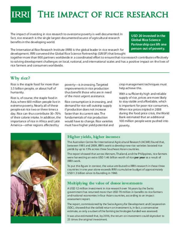 (PDF) Impact of rice research