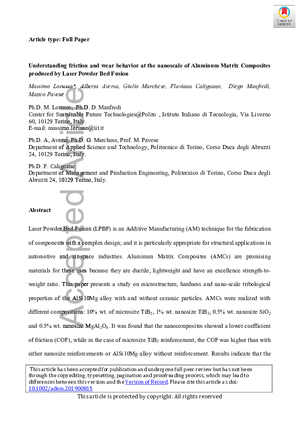 (PDF) Understanding Friction and Wear Behavior at the Nanoscale of ...