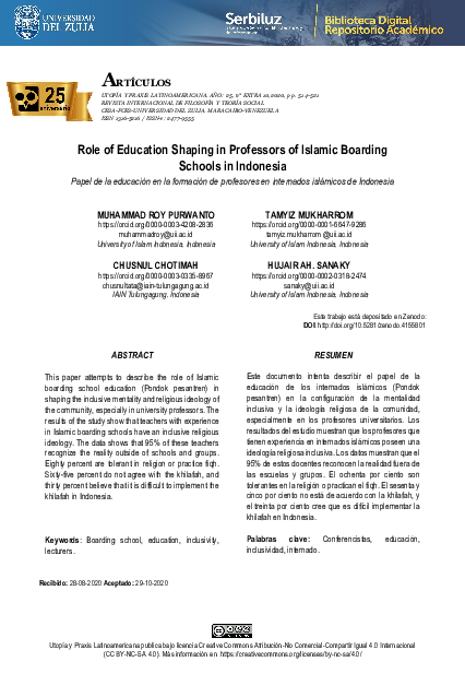 (PDF) Role of Education Shaping in Professors of Islamic Boarding ...