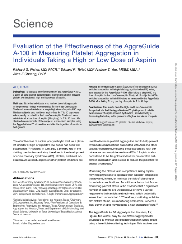 (PDF) Evaluation of the Effectiveness of the AggreGuide A100 in