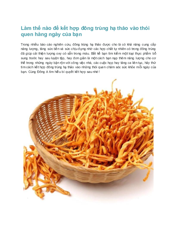 Lam the nao đe ket hop đong trung ha thao vao thoi quen hang ngay cua ban