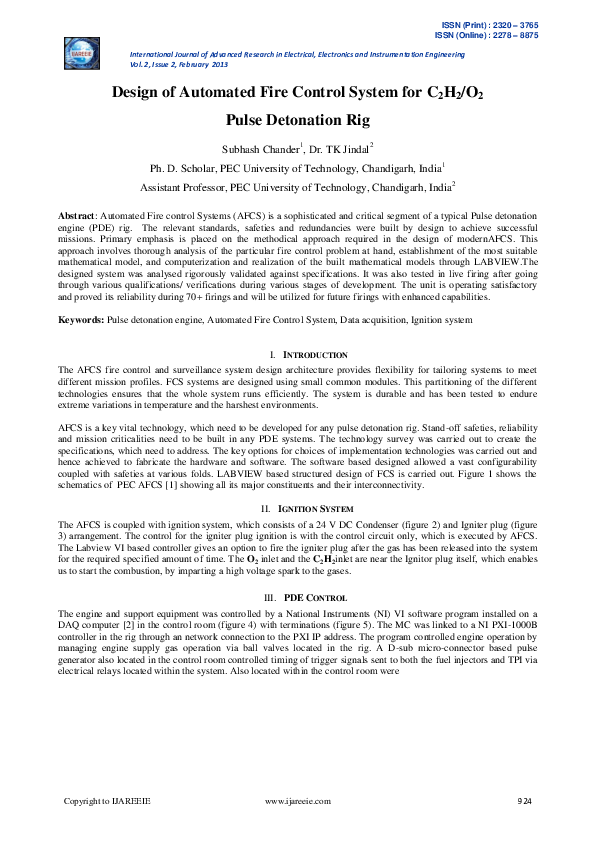 (PDF) Design of Automated Fire Control System for C2H2/O2 Pulse ...