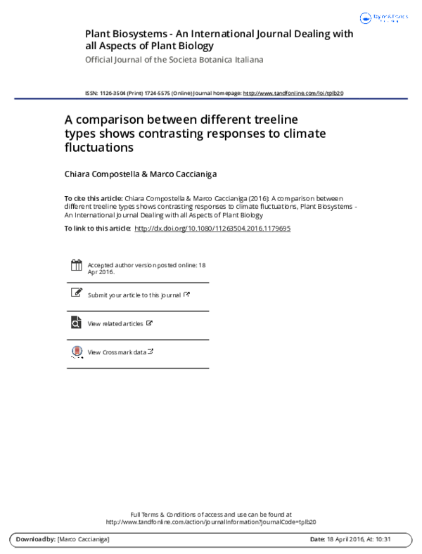 (PDF) A comparison between different treeline types shows contrasting ...