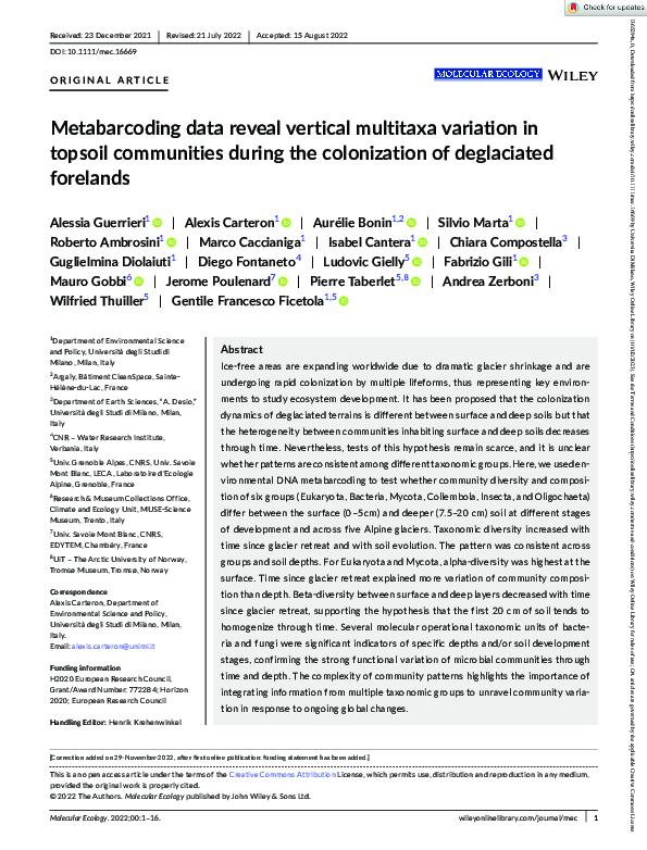 (PDF) Metabarcoding data reveal vertical multi-taxa variation in ...