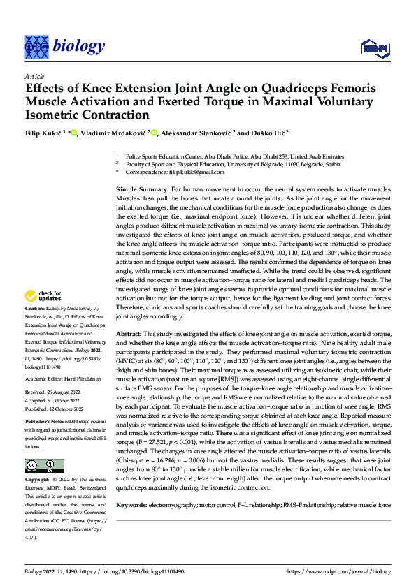 (PDF) Effects of Knee Extension Joint Angle on Quadriceps Femoris ...