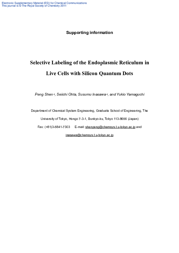 (PDF) Selective labeling of the endoplasmic reticulum in live cells ...
