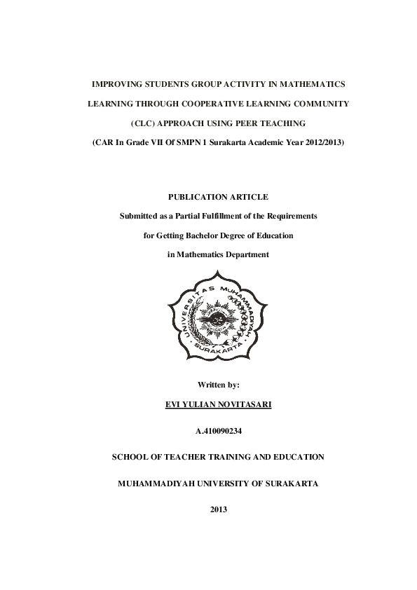 (PDF) Improving Students Group Activity In Mathematics Learning Through ...