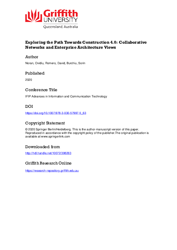 (PDF) Exploring the Path Towards Construction 4.0: Collaborative ...