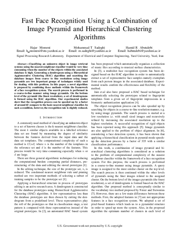 (PDF) Fast face recognition using a combination of image pyramid and ...