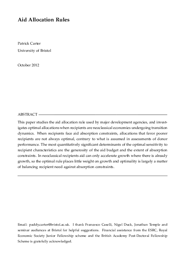 (PDF) Aid allocation rules