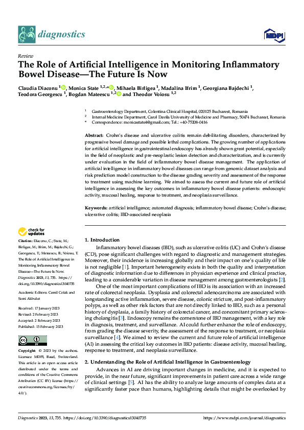 (PDF) The Role of Artificial Intelligence in Monitoring Inflammatory ...
