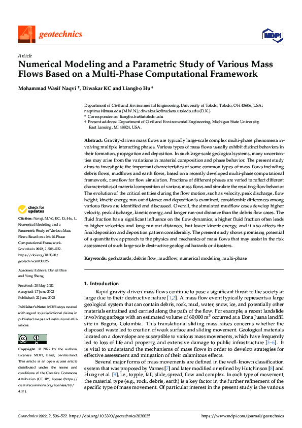 (PDF) Numerical Modeling and a Parametric Study of Various Mass Flows ...