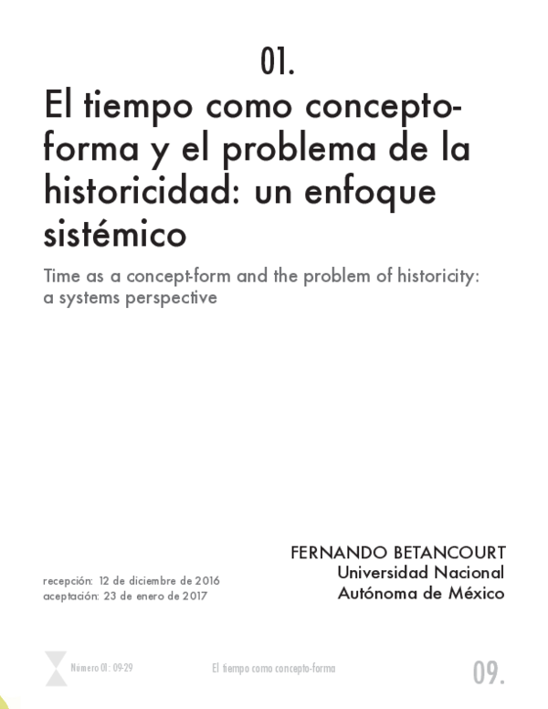 (PDF) Time as a conceptform and the problem of historicity a systems