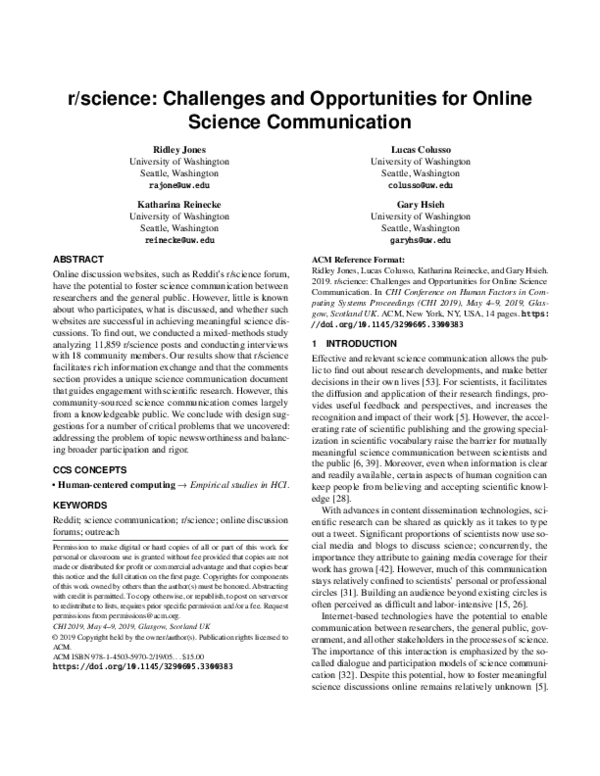 (PDF) R/Science