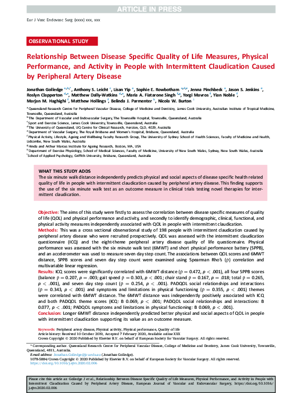 (PDF) Relationship Between Disease Specific Quality of Life Measures ...