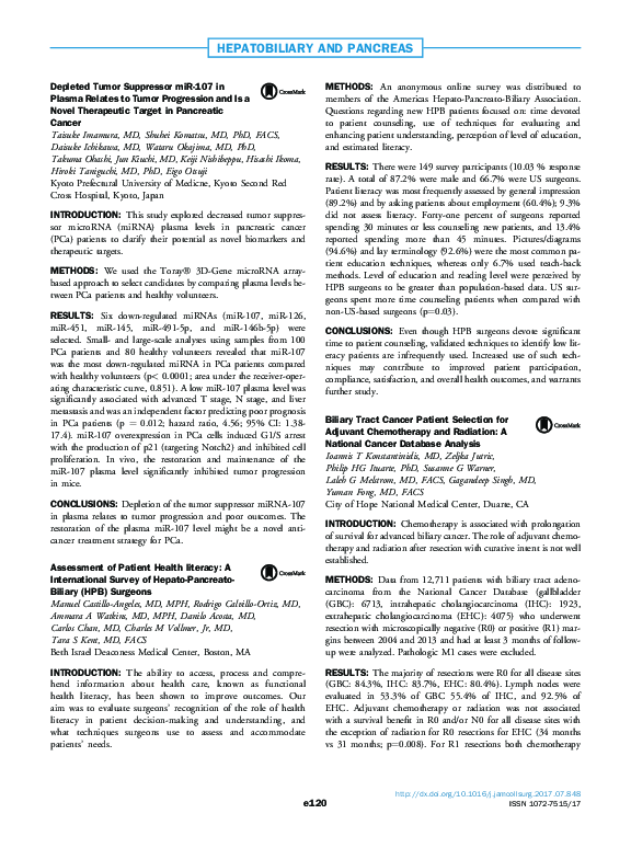 (PDF) Biliary Tract Cancer Patient Selection for Adjuvant Chemotherapy ...