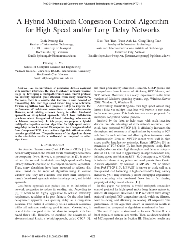 (PDF) A hybrid multipath congestion control algorithm for high speed ...