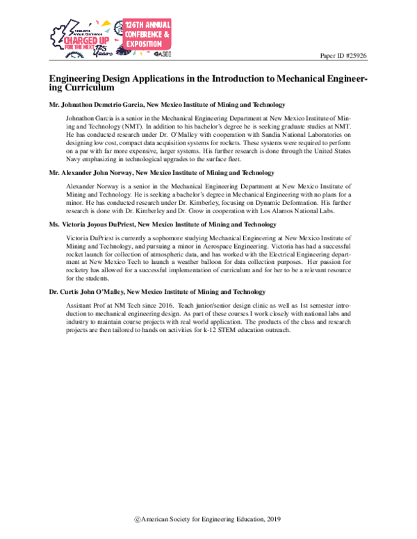 (PDF) Engineering Design Applications in the Introduction to Mechanical ...